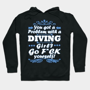 diving diving mask girl dolphin corals Hoodie